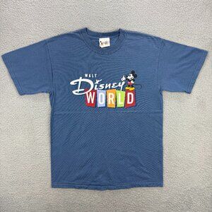 Mickey Mouse T Shirt Mens Small S Blue Retro Walt Disney World Tee Vintage Y2K